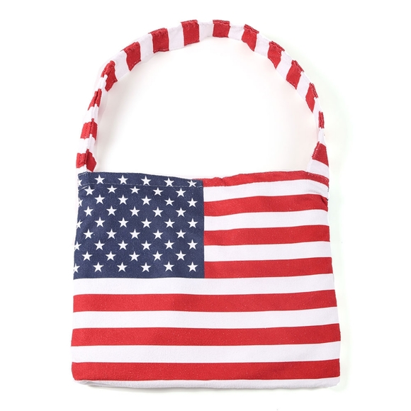Red White Blue American USA Flag Tote Bag 2 in 1 Summer Beach Towel 4th of July - Picture 8 of 8